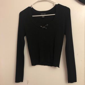 Gothic Baby Pin Black Long Sleeve Top